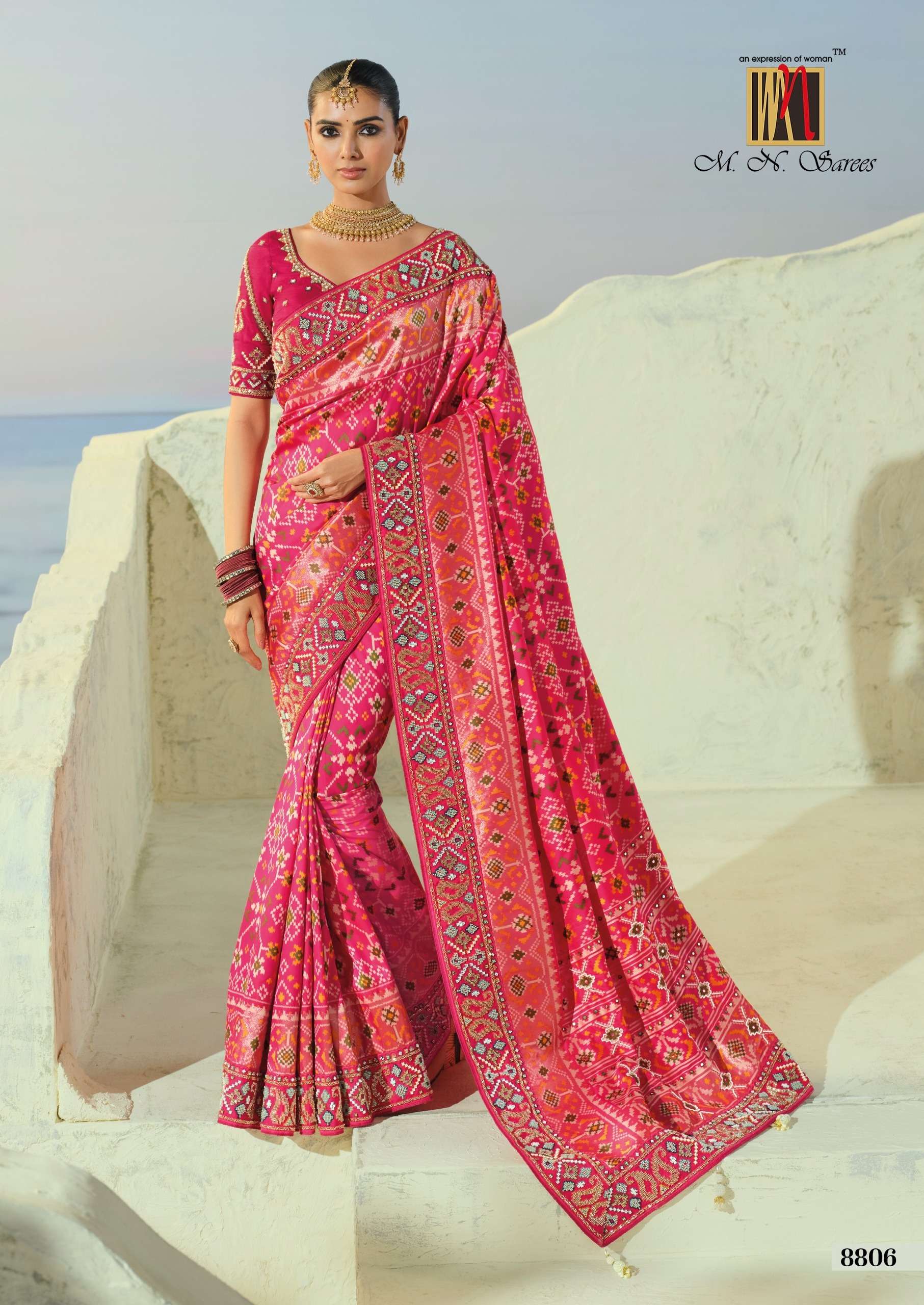 MN The Heritage Of Patola 8800 Series fancy fabric saree wholesale in surat